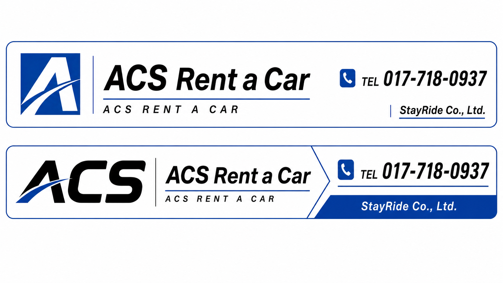 ACS Rent a Car contact information banner